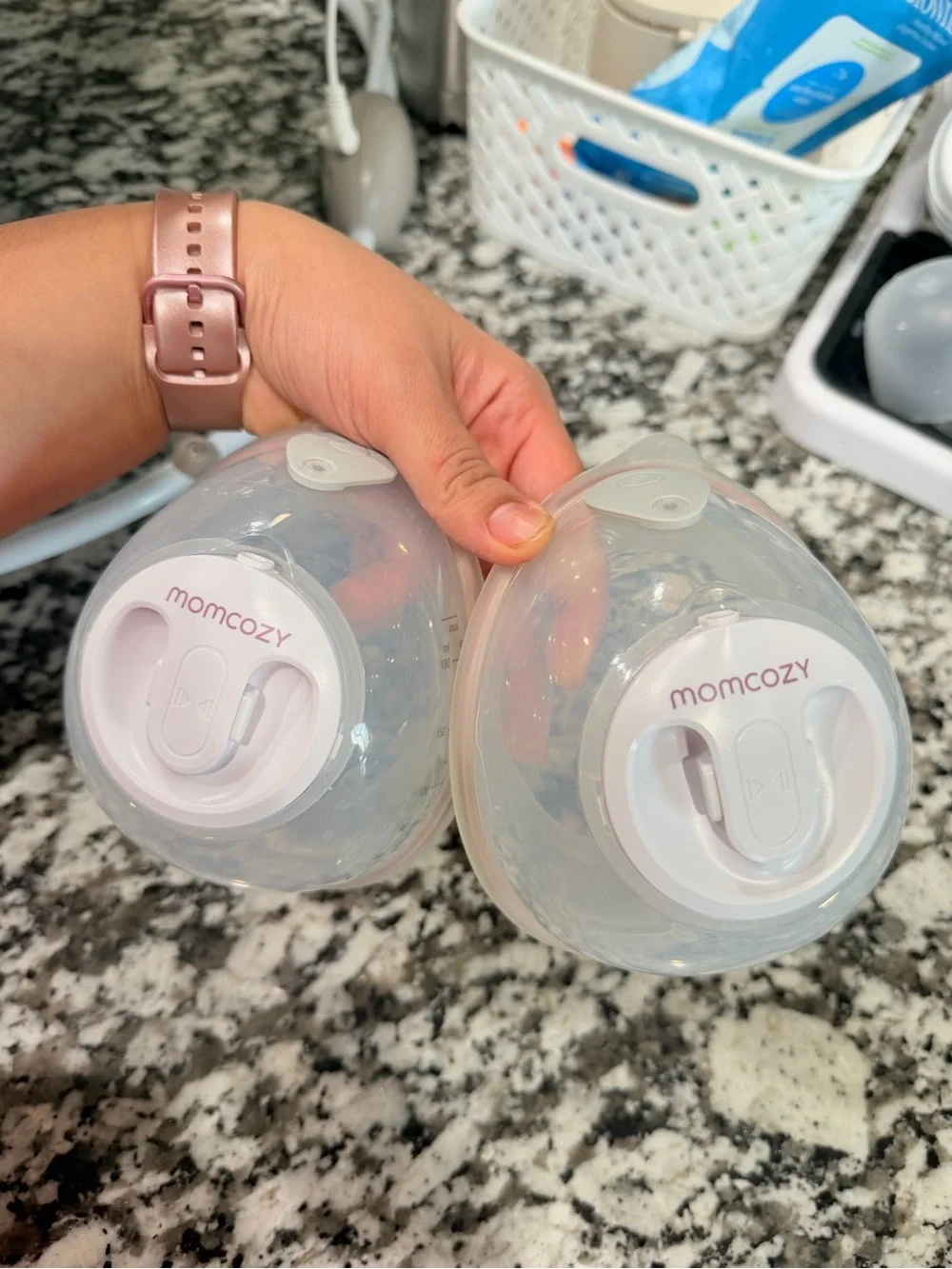 Momcozy Pink Breast Milk Storage Cups - Set of 2